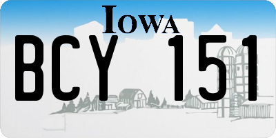 IA license plate BCY151