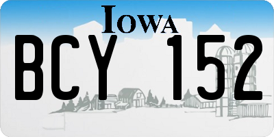 IA license plate BCY152