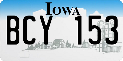 IA license plate BCY153