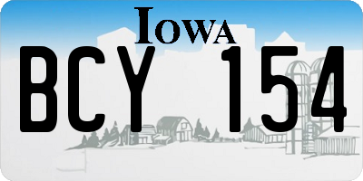 IA license plate BCY154