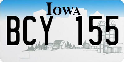 IA license plate BCY155