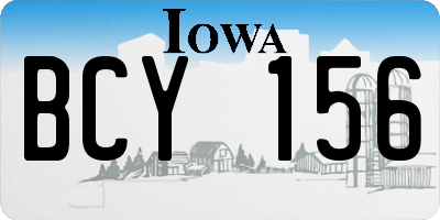 IA license plate BCY156