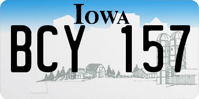 IA license plate BCY157