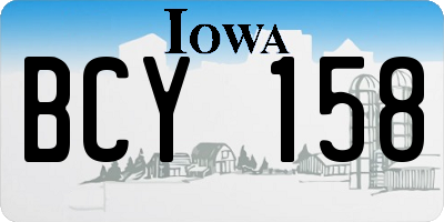 IA license plate BCY158