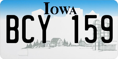 IA license plate BCY159