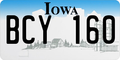 IA license plate BCY160