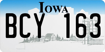 IA license plate BCY163