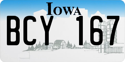IA license plate BCY167