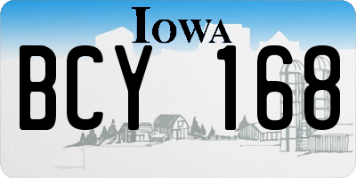 IA license plate BCY168