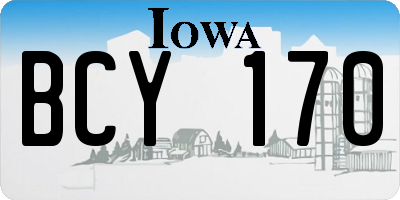 IA license plate BCY170