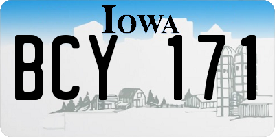 IA license plate BCY171