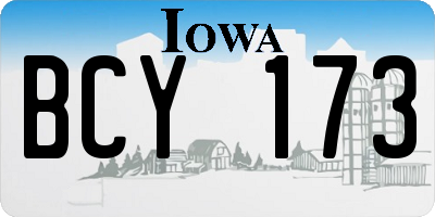 IA license plate BCY173