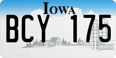 IA license plate BCY175