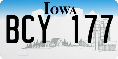IA license plate BCY177