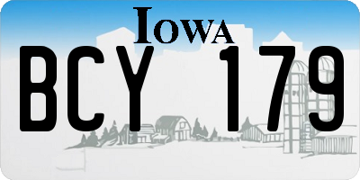 IA license plate BCY179