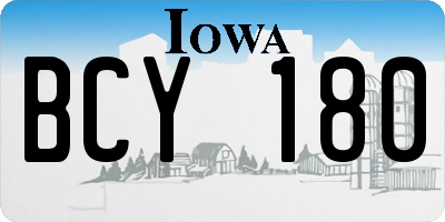 IA license plate BCY180