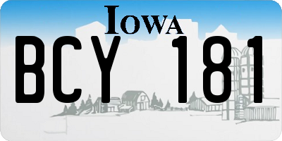 IA license plate BCY181
