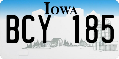 IA license plate BCY185