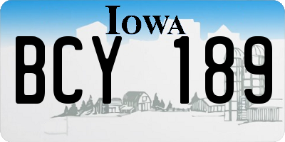 IA license plate BCY189