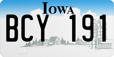 IA license plate BCY191