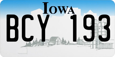 IA license plate BCY193
