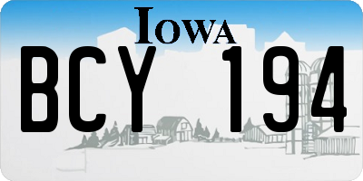 IA license plate BCY194