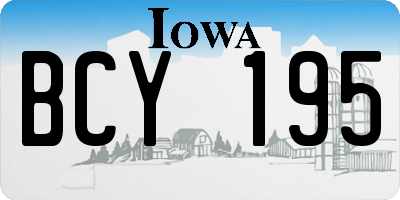 IA license plate BCY195