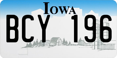 IA license plate BCY196