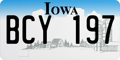 IA license plate BCY197