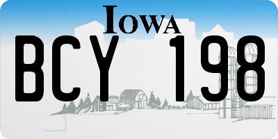 IA license plate BCY198