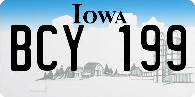 IA license plate BCY199