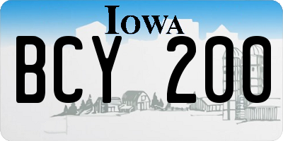 IA license plate BCY200