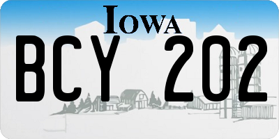 IA license plate BCY202