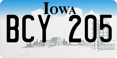 IA license plate BCY205
