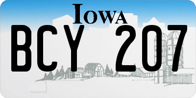 IA license plate BCY207