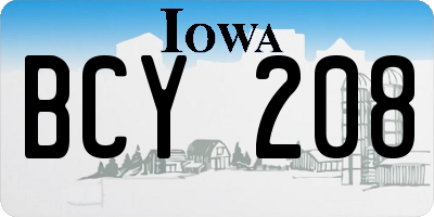 IA license plate BCY208