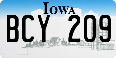 IA license plate BCY209