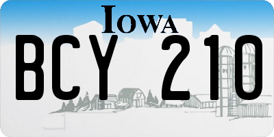 IA license plate BCY210