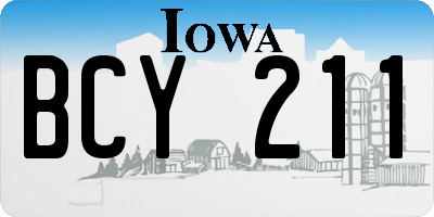 IA license plate BCY211