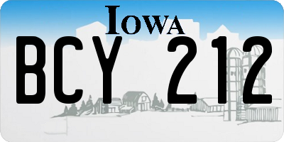 IA license plate BCY212