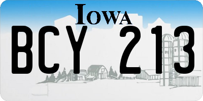 IA license plate BCY213