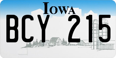 IA license plate BCY215
