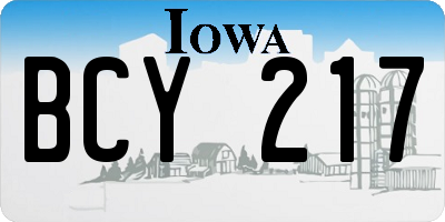 IA license plate BCY217