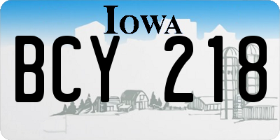 IA license plate BCY218