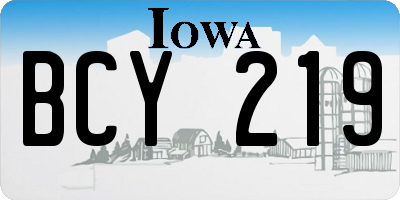 IA license plate BCY219