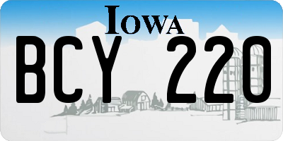 IA license plate BCY220