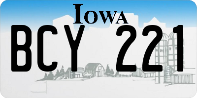 IA license plate BCY221