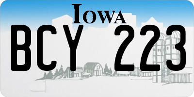 IA license plate BCY223