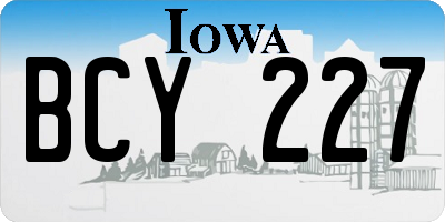 IA license plate BCY227