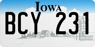 IA license plate BCY231